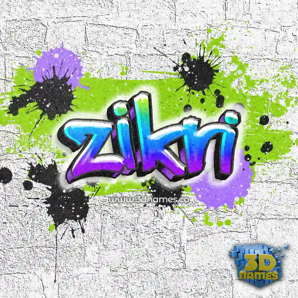 zikri in Graffiti Grunge style - 3D name wallpaper