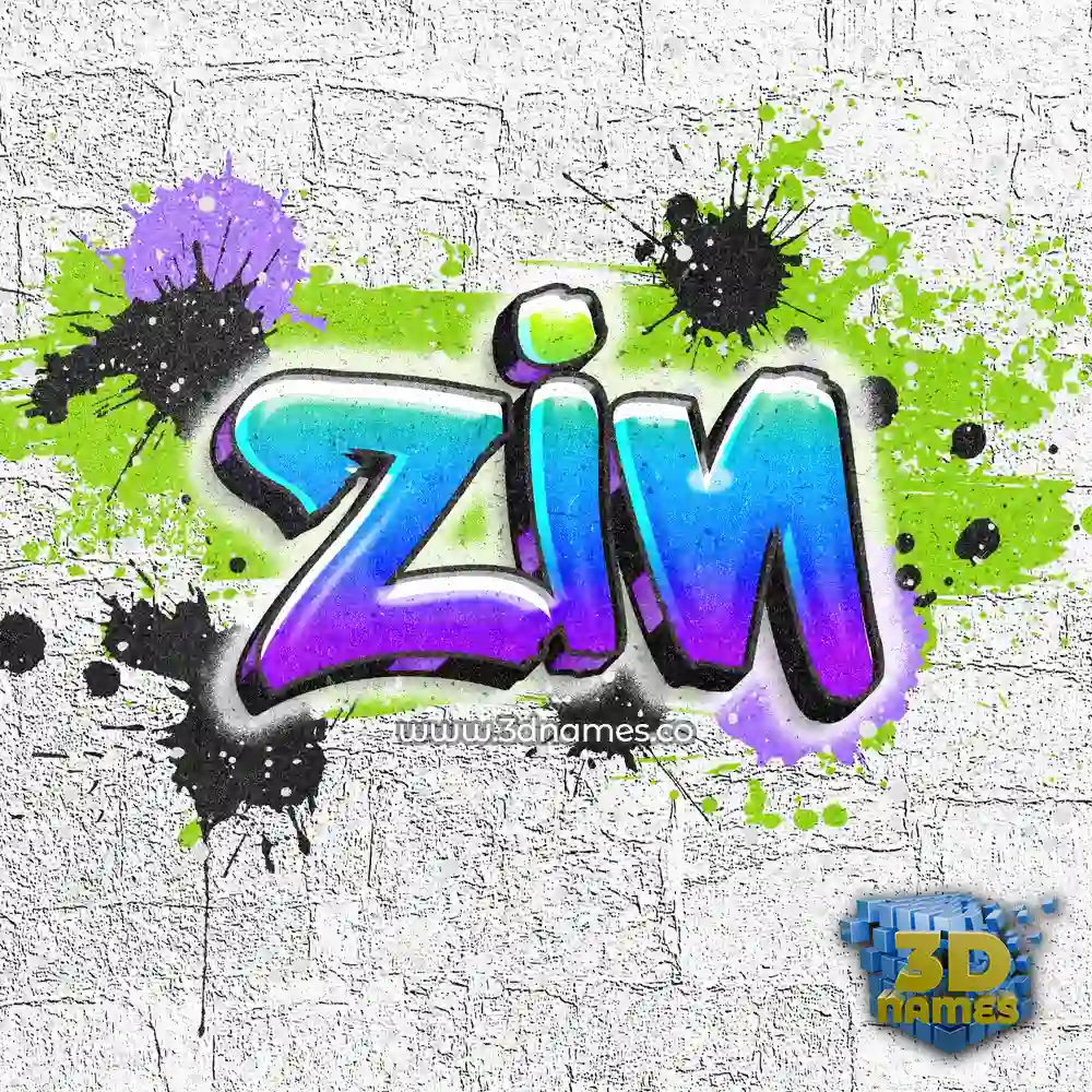 zin in Graffiti Grunge style - 3D name wallpaper