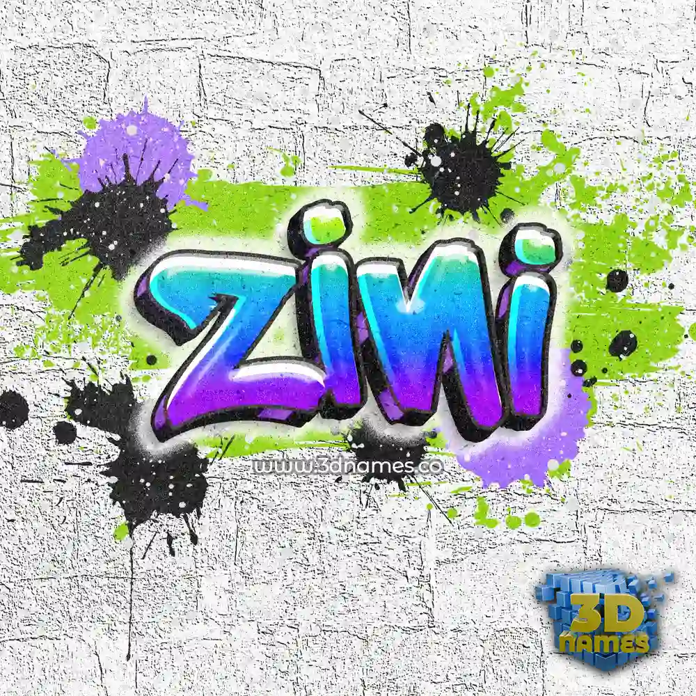 zini in Graffiti Grunge style - 3D name wallpaper