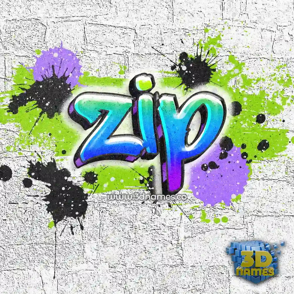 zip in Graffiti Grunge style - 3D name wallpaper