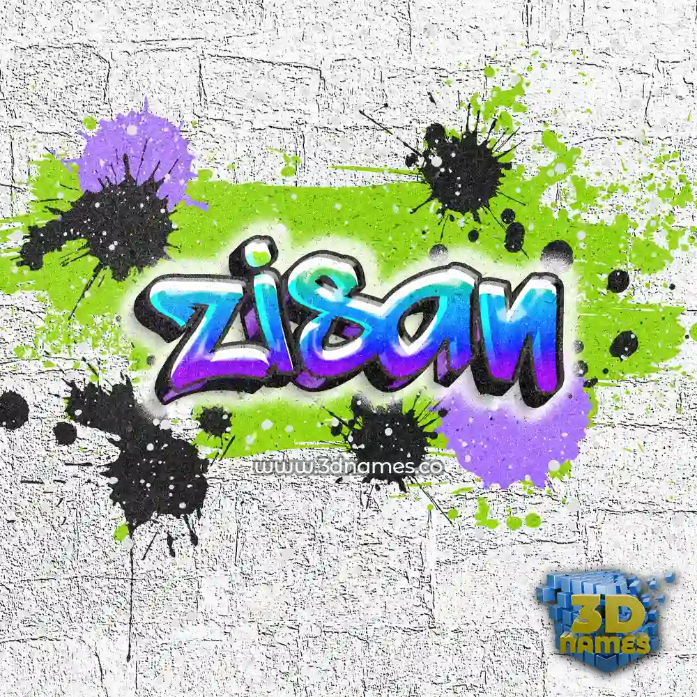 zisan in Graffiti Grunge style - 3D name wallpaper