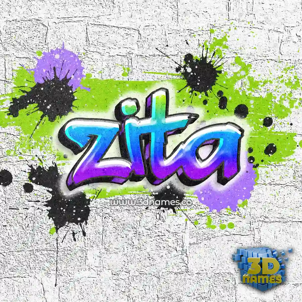 zita in Graffiti Grunge style - 3D name wallpaper