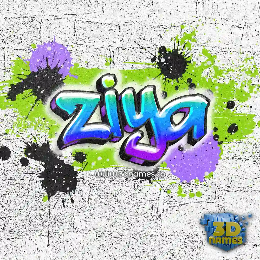 ziya in Graffiti Grunge style - 3D name wallpaper