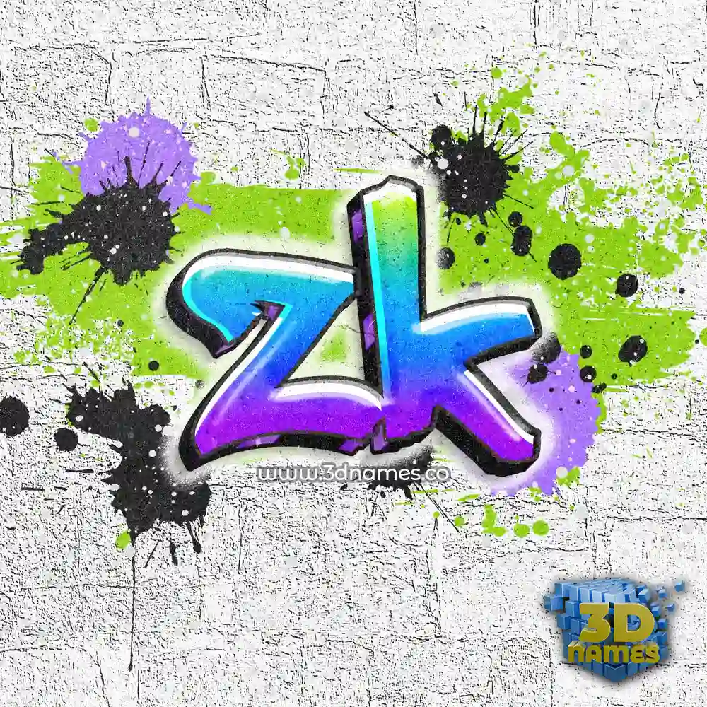 zk in Graffiti Grunge style - 3D name wallpaper
