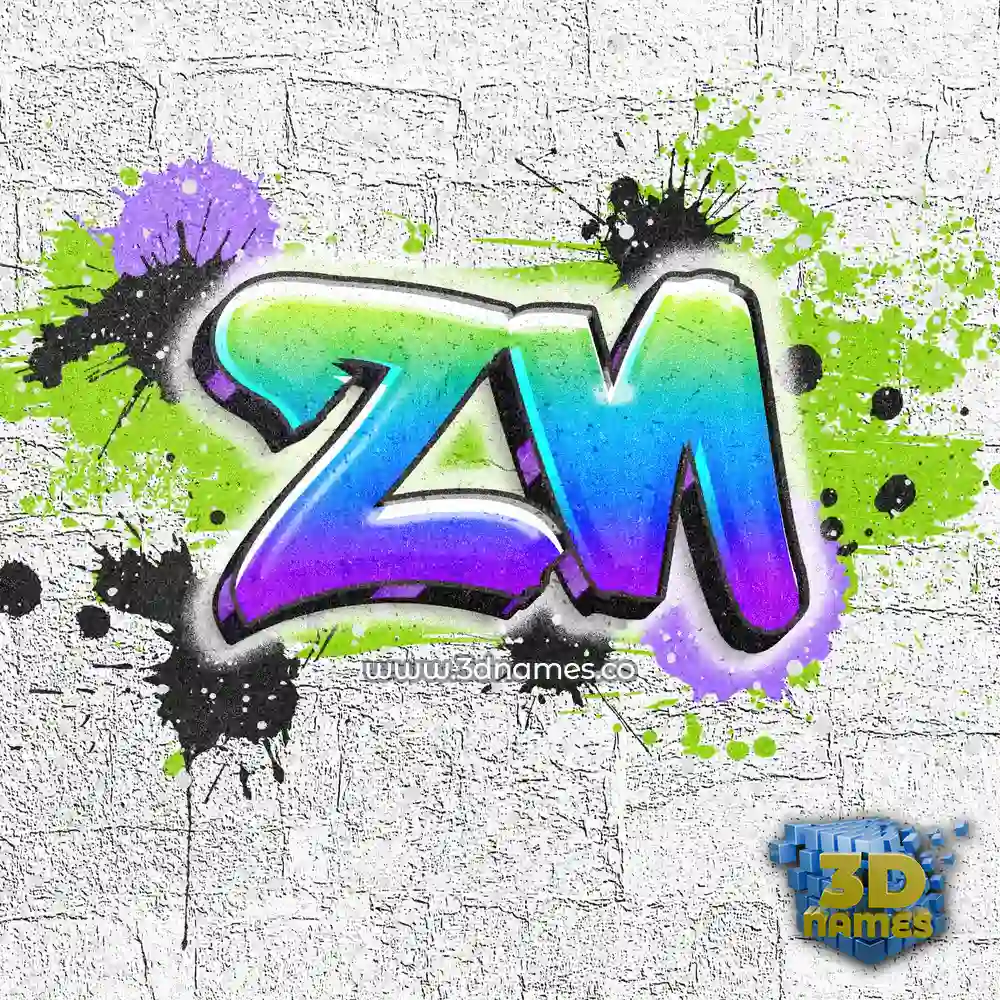 zn in Graffiti Grunge style - 3D name wallpaper