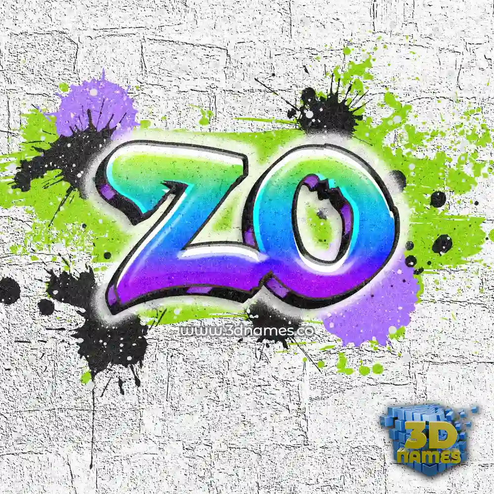 zo in Graffiti Grunge style - 3D name wallpaper