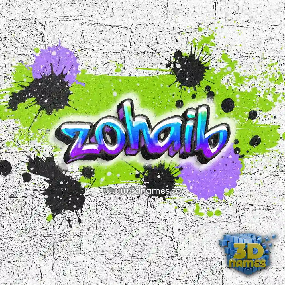zohaib in Graffiti Grunge style - 3D name wallpaper