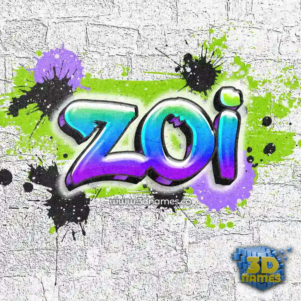 zoi in Graffiti Grunge style - 3D name wallpaper