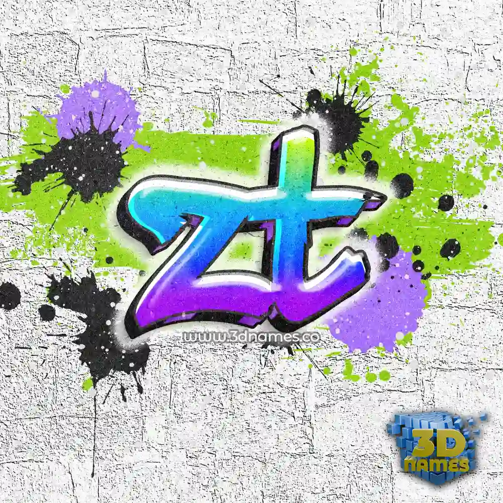 zt in Graffiti Grunge style - 3D name wallpaper