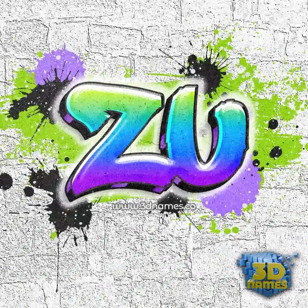 zu in Graffiti Grunge style - 3D name wallpaper