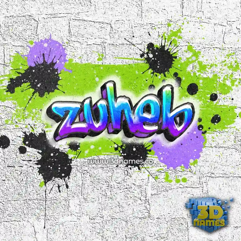 zuheb in Graffiti Grunge style - 3D name wallpaper
