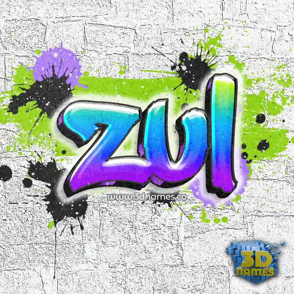 zul in Graffiti Grunge style - 3D name wallpaper