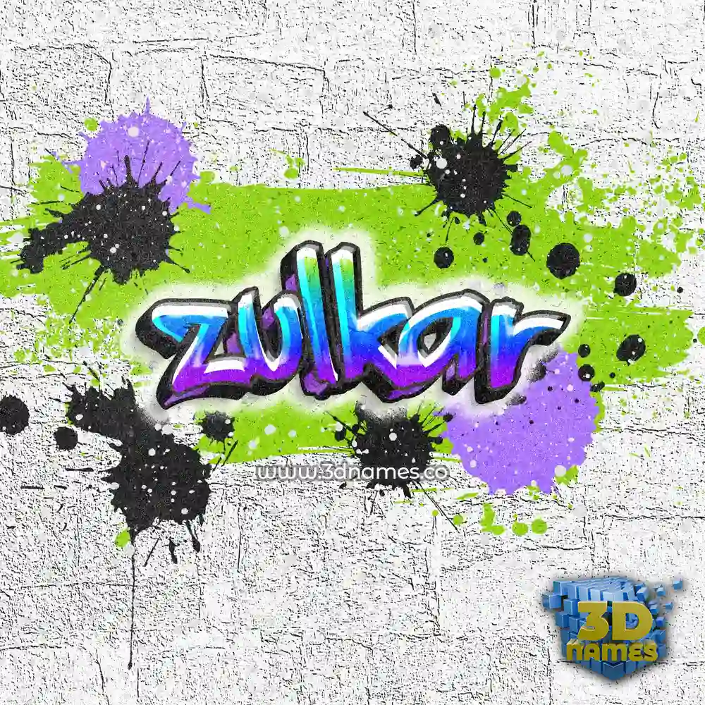 zulkar in Graffiti Grunge style - 3D name wallpaper