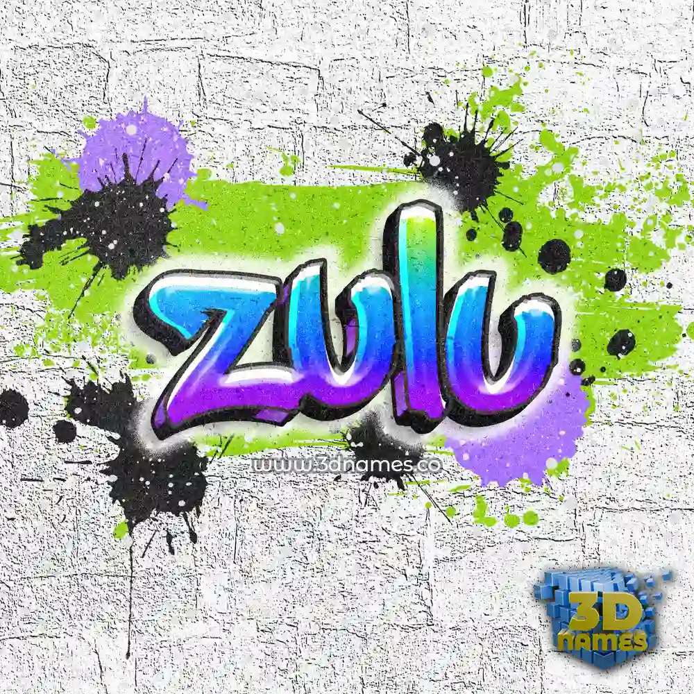 zulu in Graffiti Grunge style - 3D name wallpaper