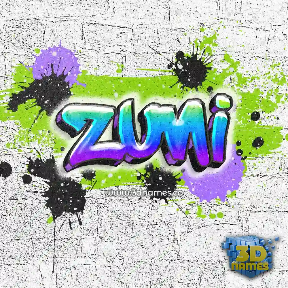zuni in Graffiti Grunge style - 3D name wallpaper