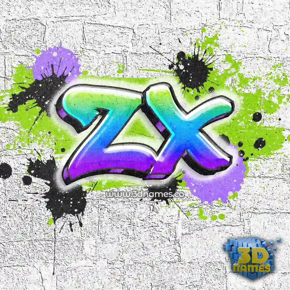zx in Graffiti Grunge style - 3D name wallpaper