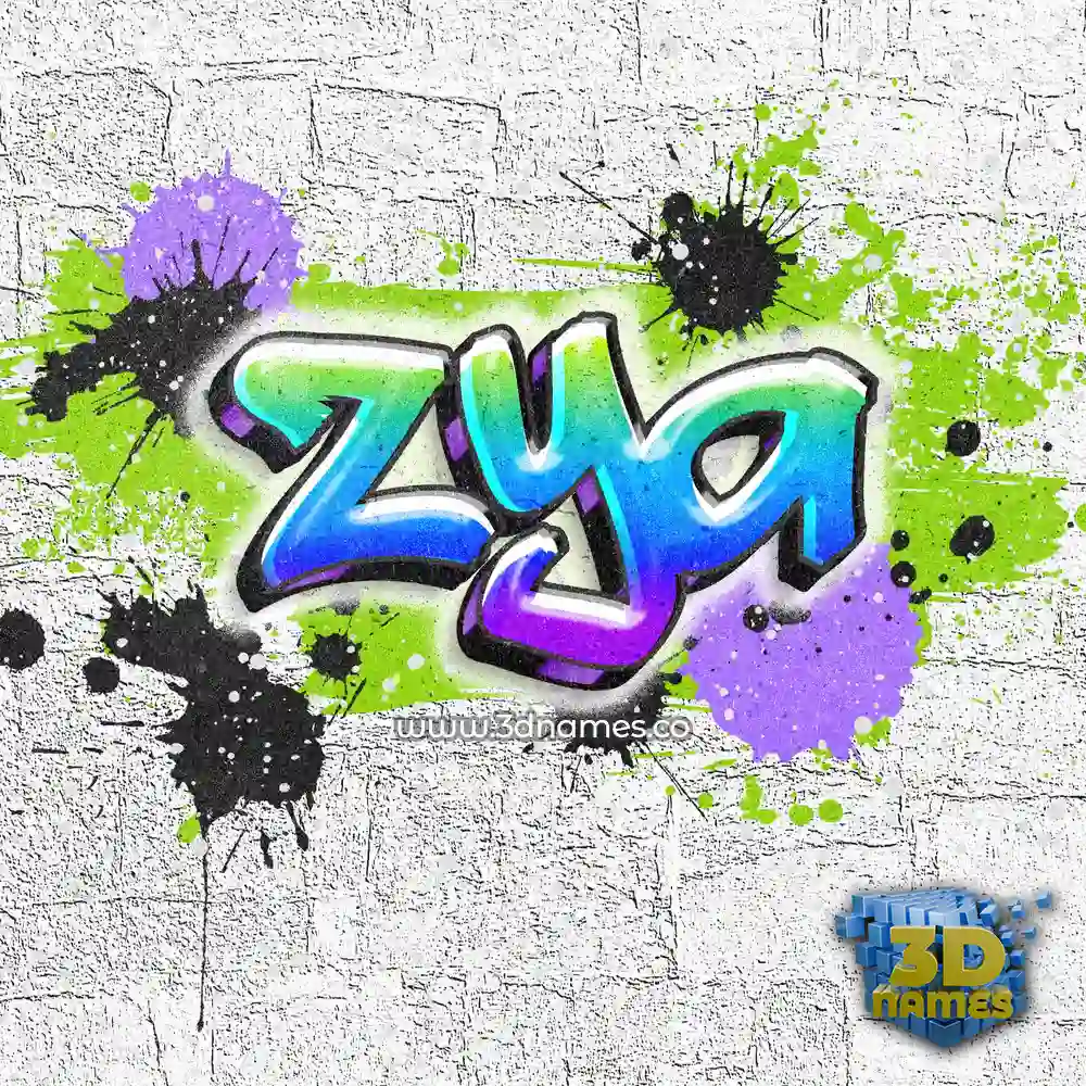 zya in Graffiti Grunge style - 3D name wallpaper