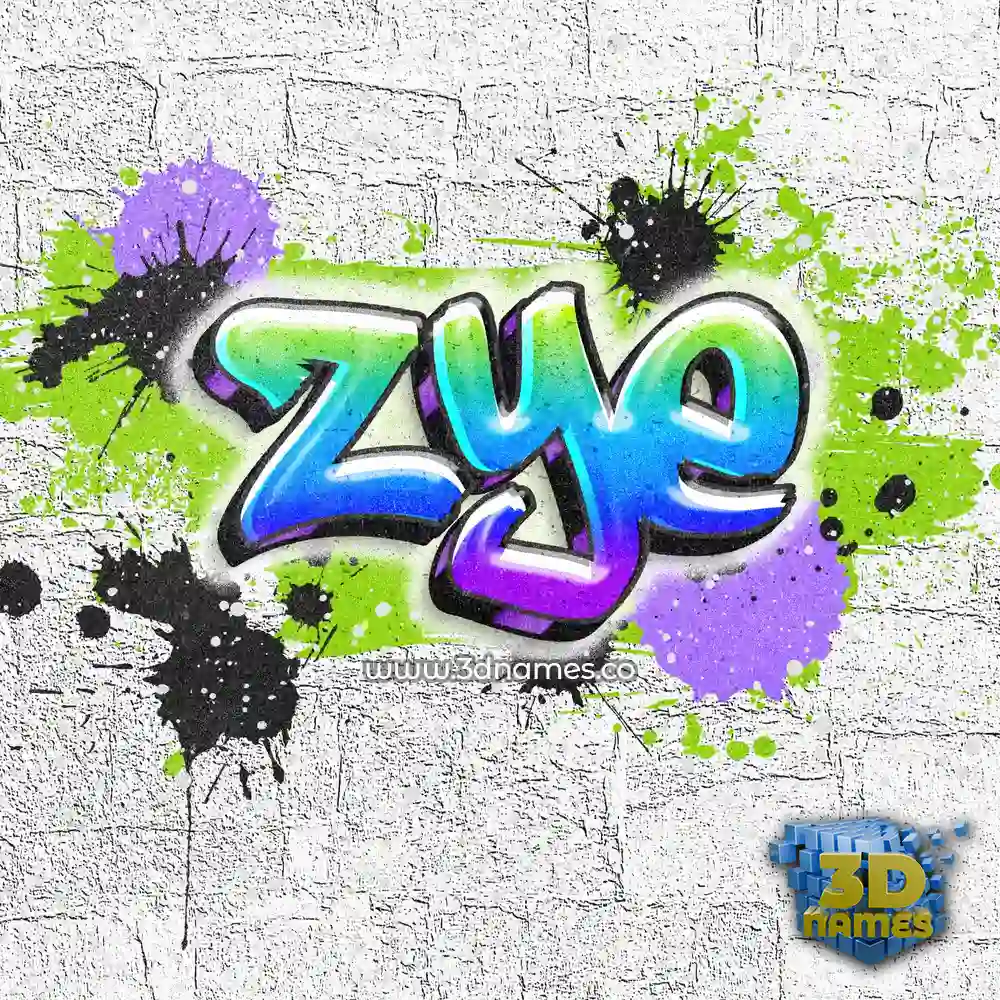 zye in Graffiti Grunge style - 3D name wallpaper