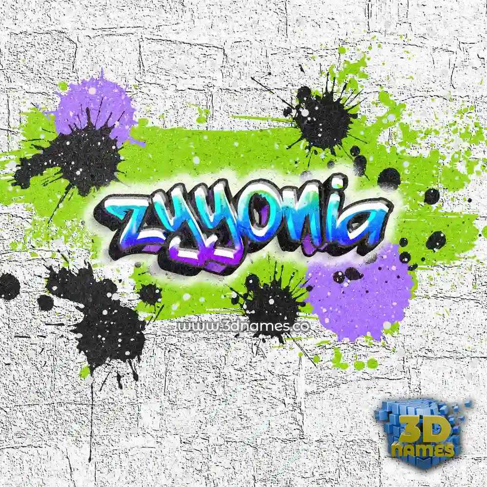 zyyonia in Graffiti Grunge style - 3D name wallpaper
