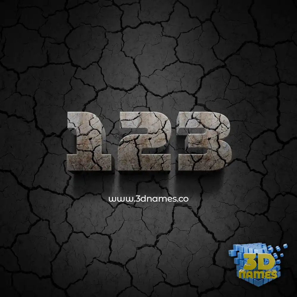 123 in Cracked Stone style - 3D name wallpaper