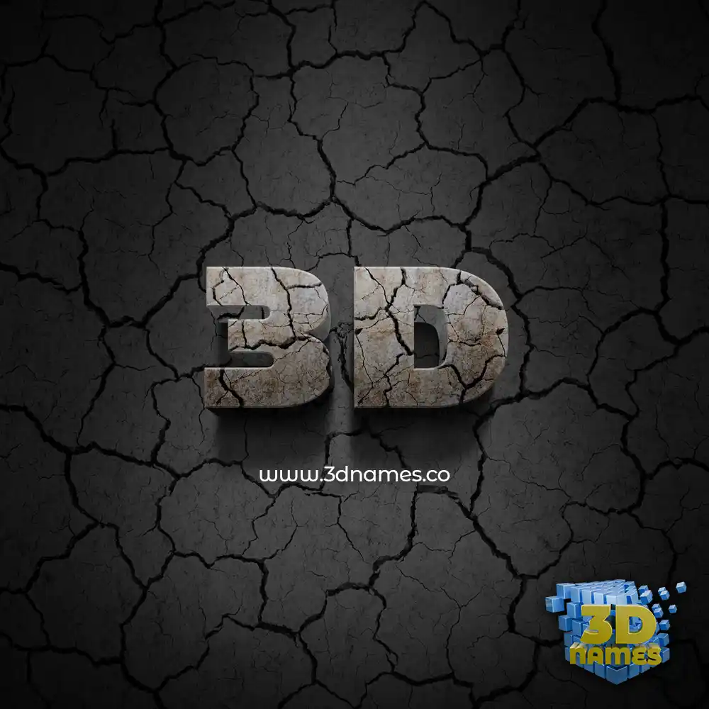 3d in Cracked Stone style - 3D name wallpaper