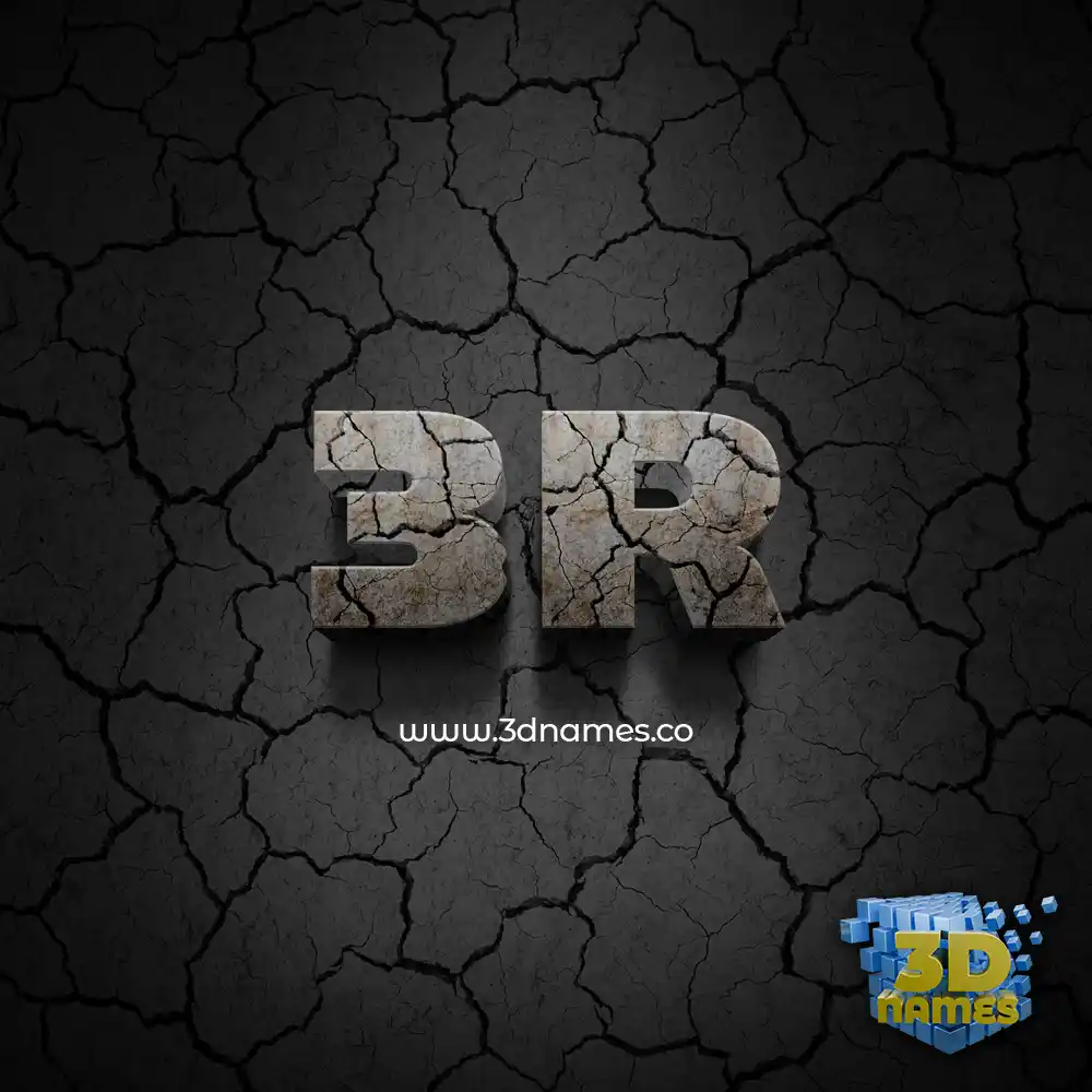 3r in Cracked Stone style - 3D name wallpaper