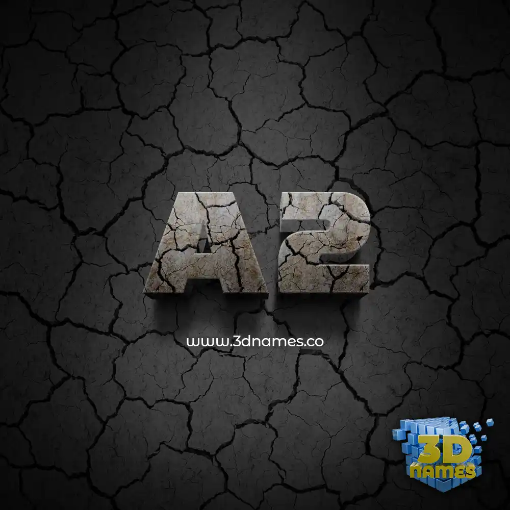 a2 in Cracked Stone style - 3D name wallpaper