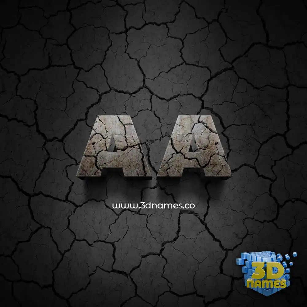 aa in Cracked Stone style - 3D name wallpaper
