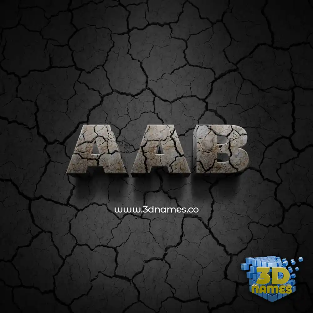 aab in Cracked Stone style - 3D name wallpaper