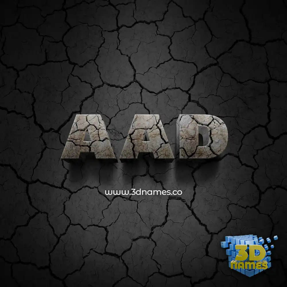 aad in Cracked Stone style - 3D name wallpaper