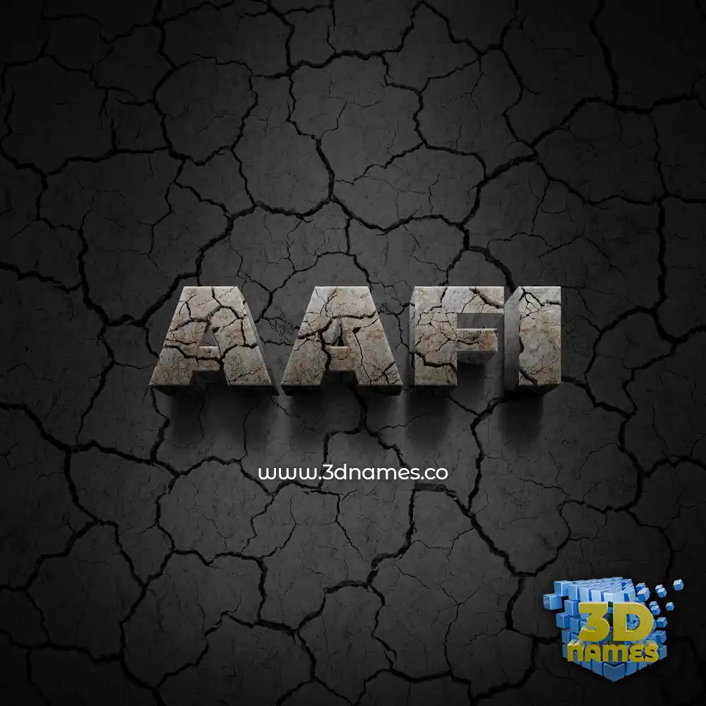 aafi in Cracked Stone style - 3D name wallpaper