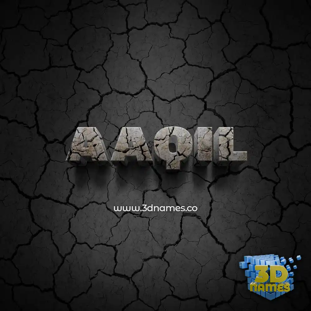 aaqil in Cracked Stone style - 3D name wallpaper