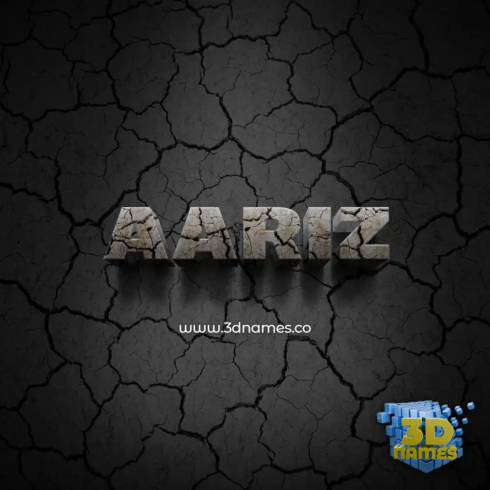 aariz in Cracked Stone style - 3D name wallpaper