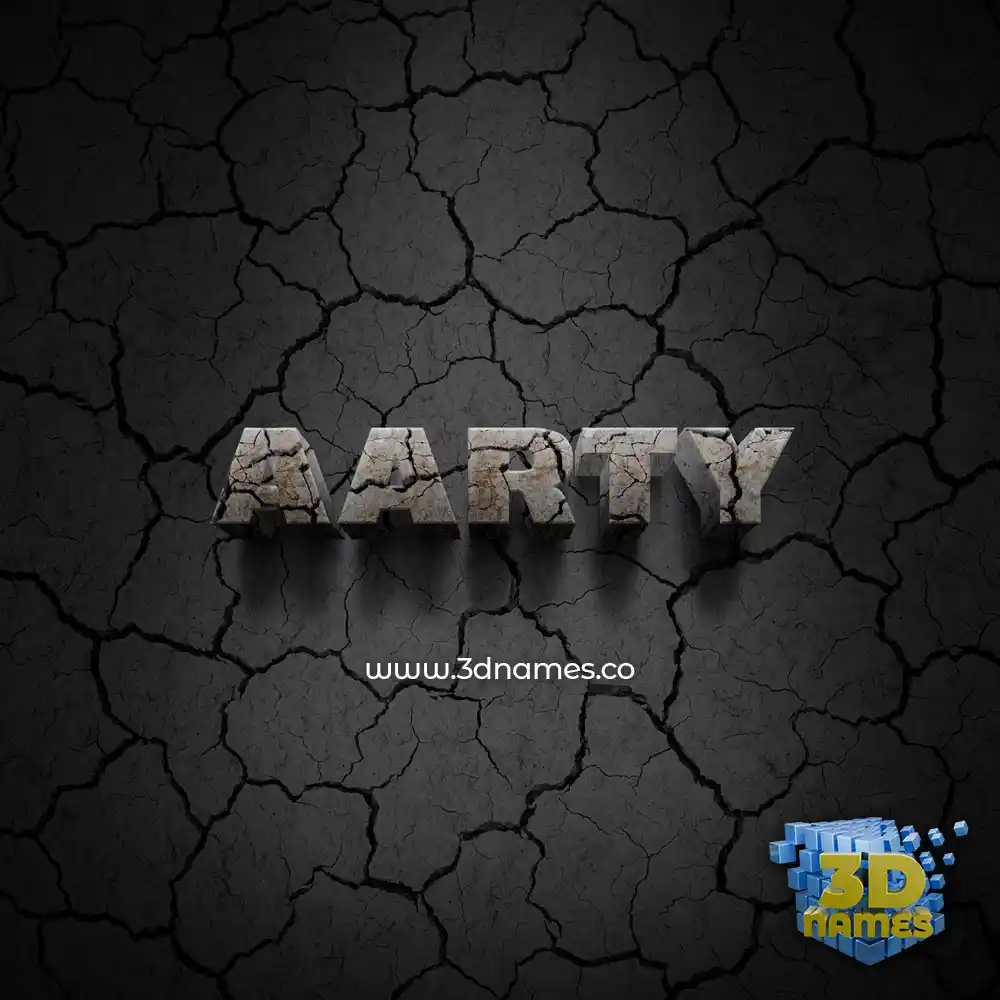 aarty in Cracked Stone style - 3D name wallpaper