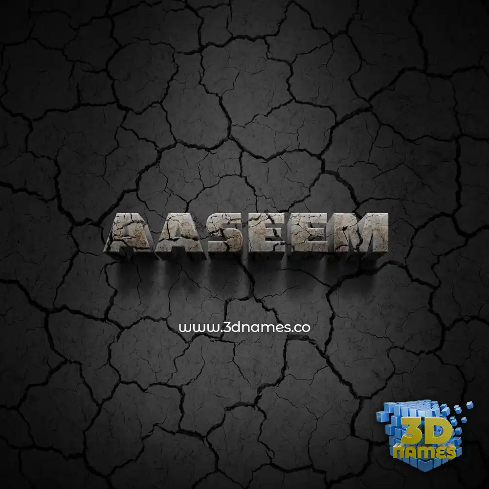 aaseem in Cracked Stone style - 3D name wallpaper