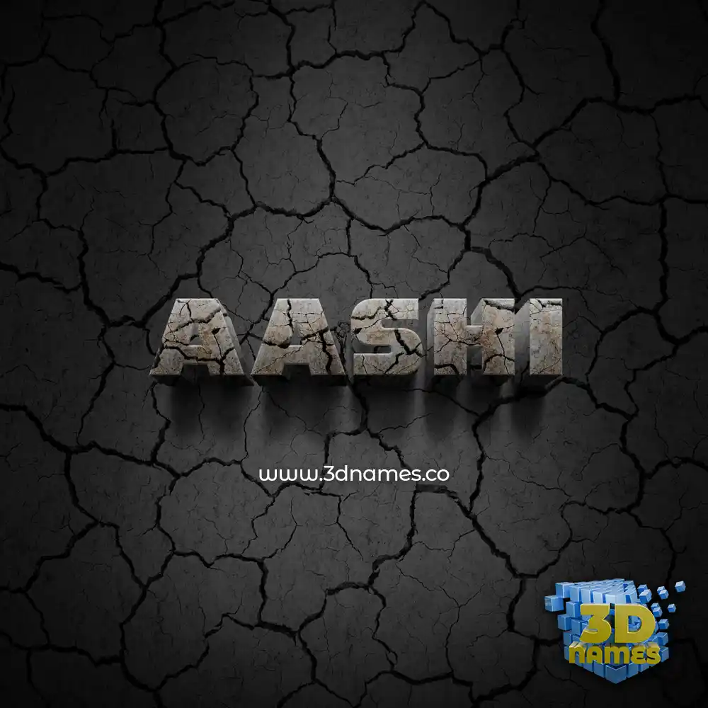 aashi in Cracked Stone style - 3D name wallpaper