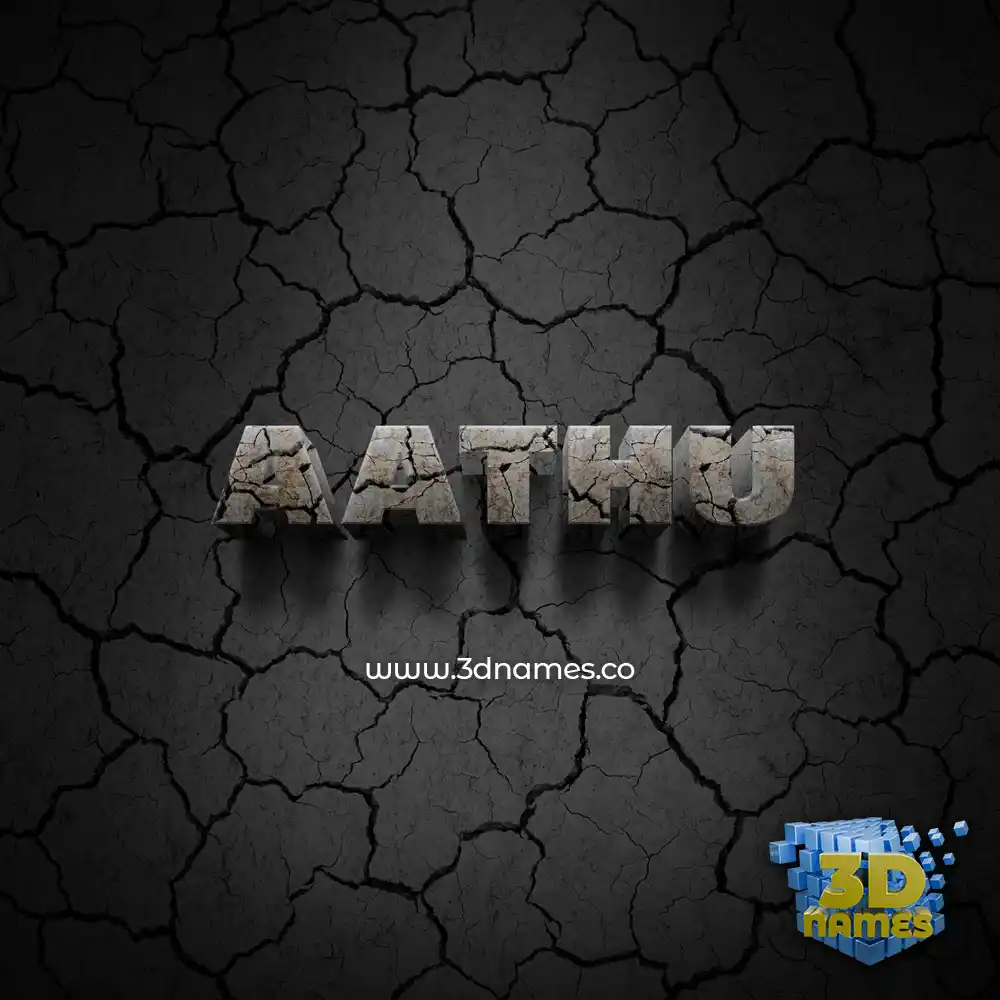 aathu in Cracked Stone style - 3D name wallpaper