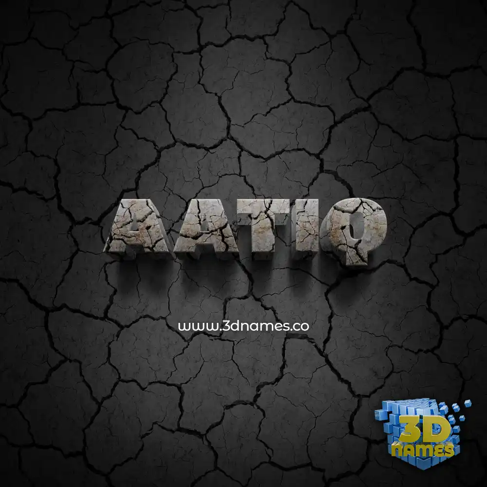 aatiq in Cracked Stone style - 3D name wallpaper