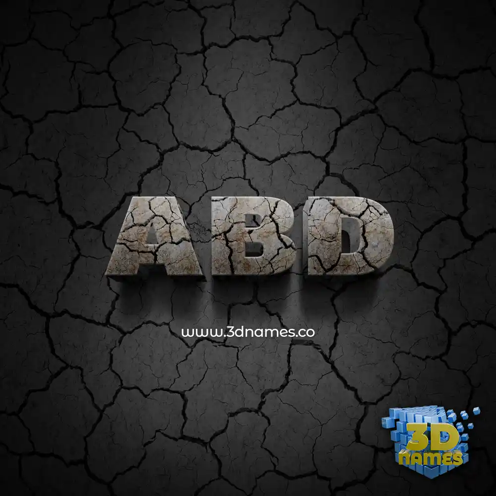 abd in Cracked Stone style - 3D name wallpaper