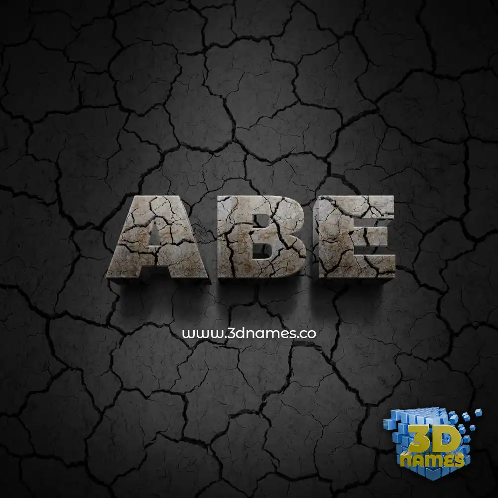 abe in Cracked Stone style - 3D name wallpaper
