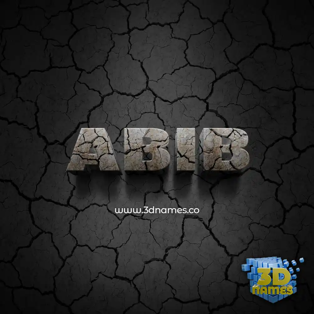 abib in Cracked Stone style - 3D name wallpaper