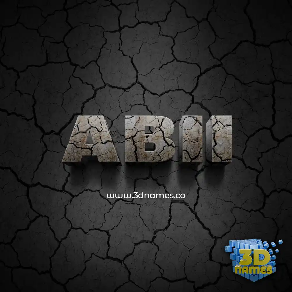 abii in Cracked Stone style - 3D name wallpaper