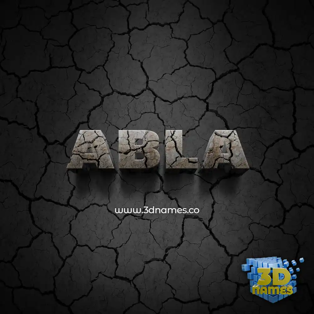 abla in Cracked Stone style - 3D name wallpaper