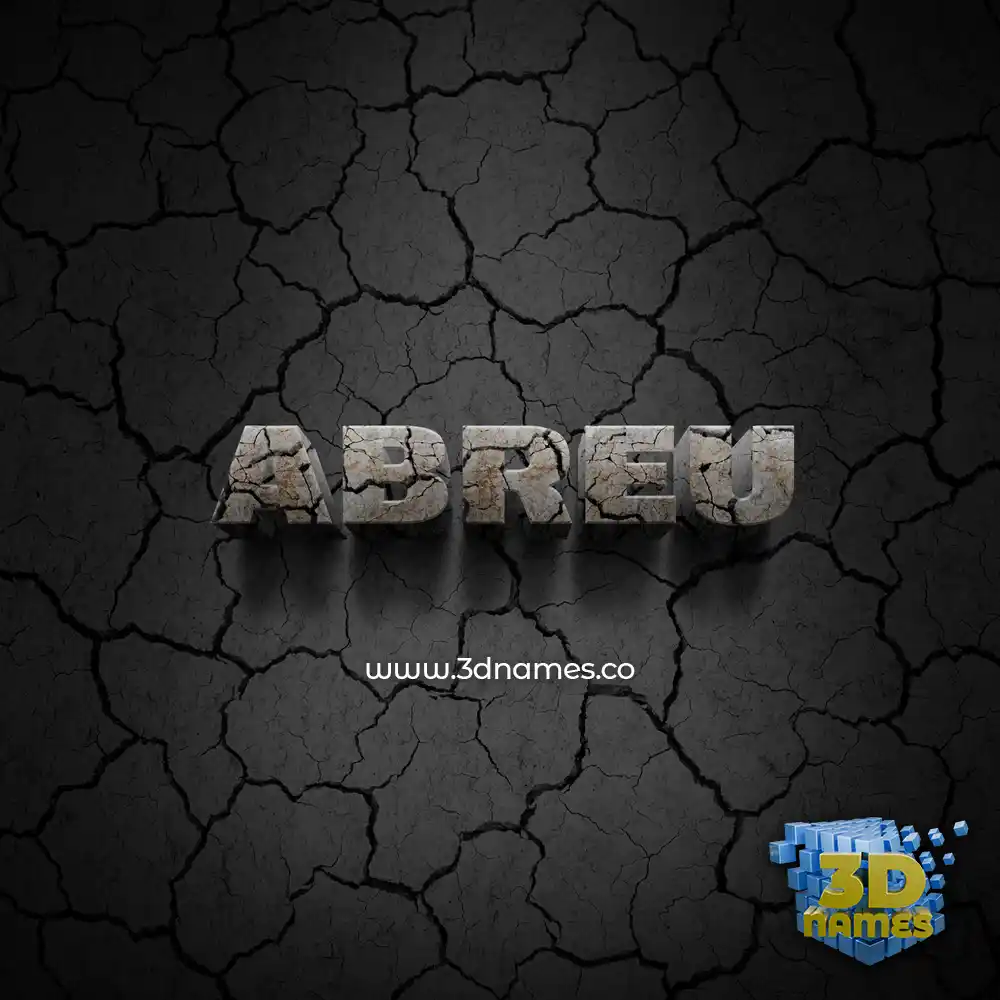 abreu in Cracked Stone style - 3D name wallpaper