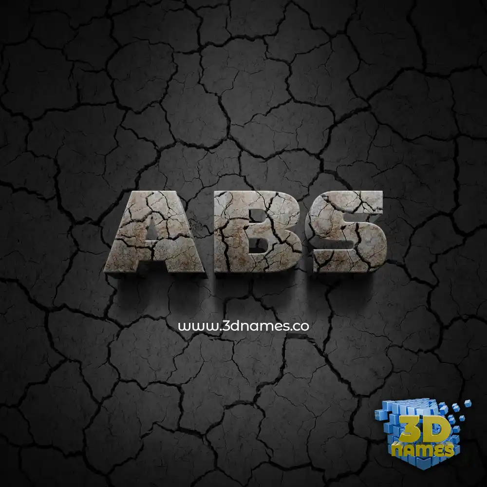 abs in Cracked Stone style - 3D name wallpaper