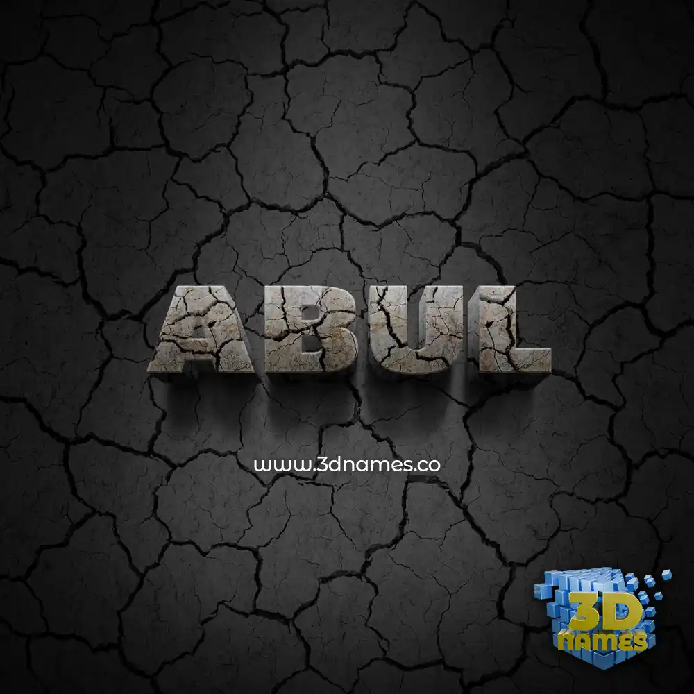 abul in Cracked Stone style - 3D name wallpaper