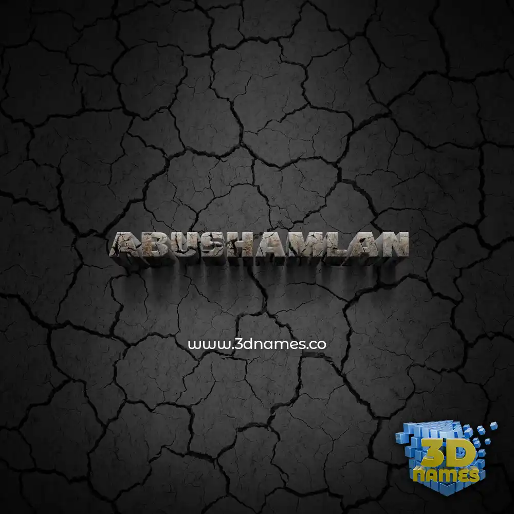 abushamlan in Cracked Stone style - 3D name wallpaper