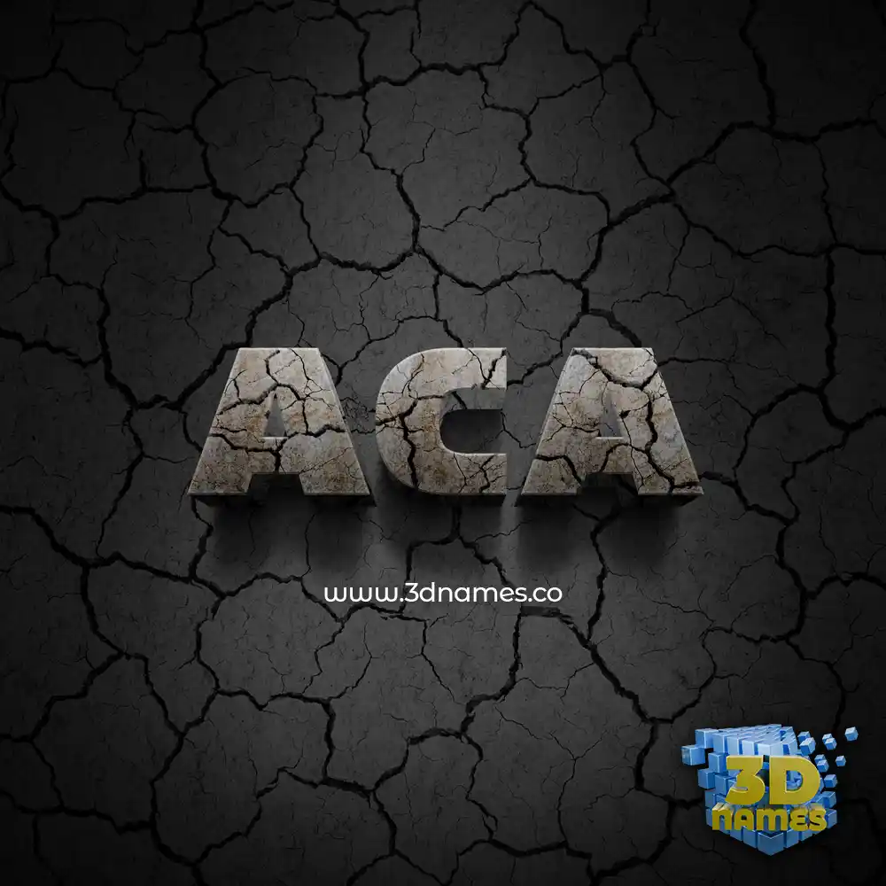 aca in Cracked Stone style - 3D name wallpaper