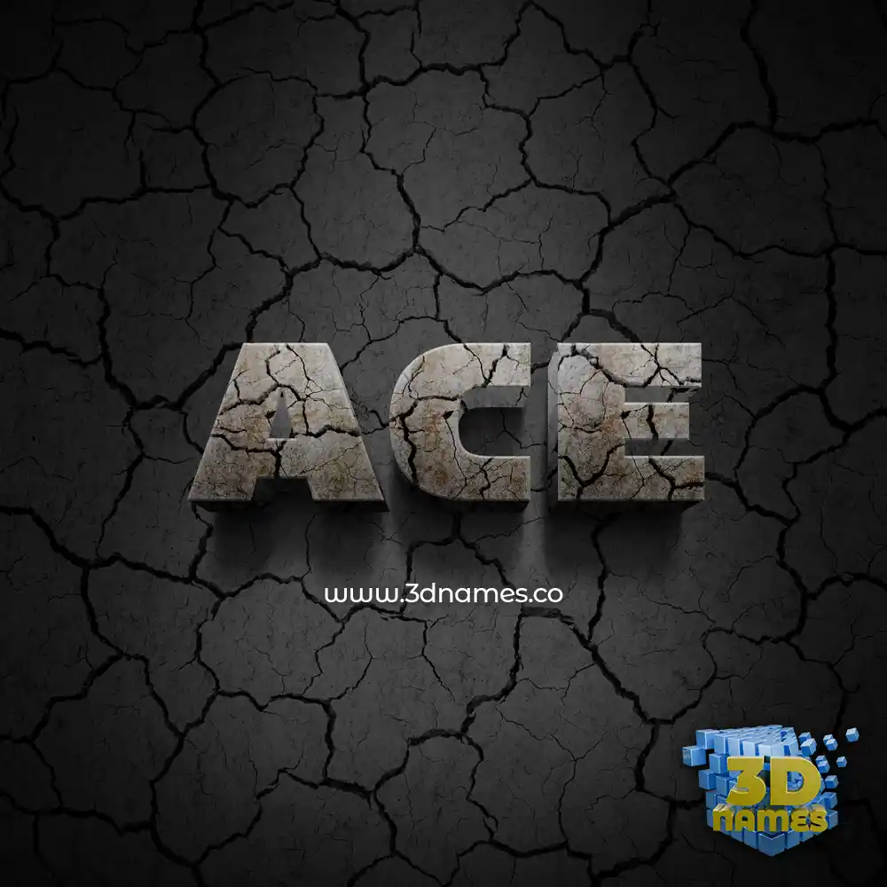 ace in Cracked Stone style - 3D name wallpaper