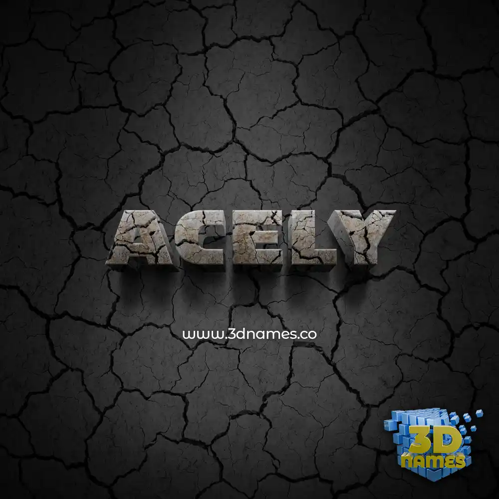 acely in Cracked Stone style - 3D name wallpaper